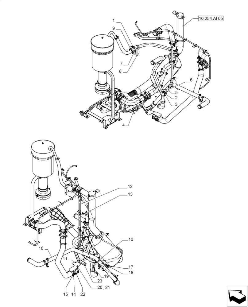 Схема запчастей Case IH A8800 - (10.202.AK[02]) - DC-9 MOTOR, AIR INTAKE LINE (10) - ENGINE