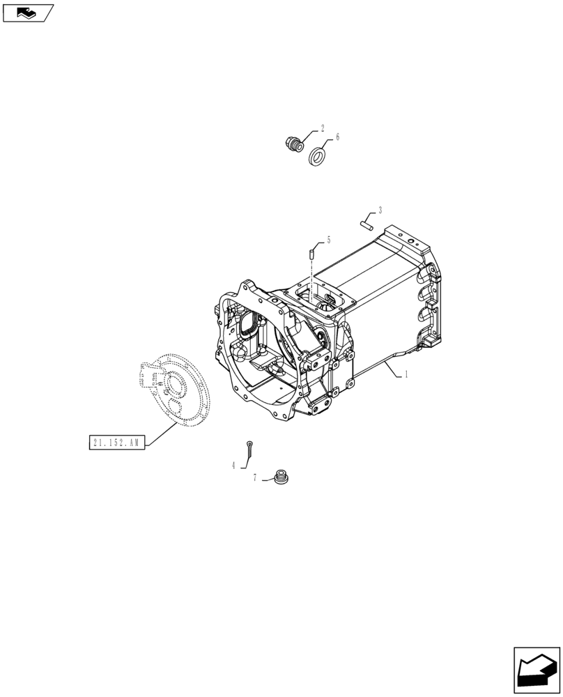 Схема запчастей Case IH MAXXUM 140 - (21.111.AC) - VAR - 330283 - TRANSMISSION 16X16 AND 17X16 (40 KM/H), SPS - GEARBOX HOUSING (21) - TRANSMISSION