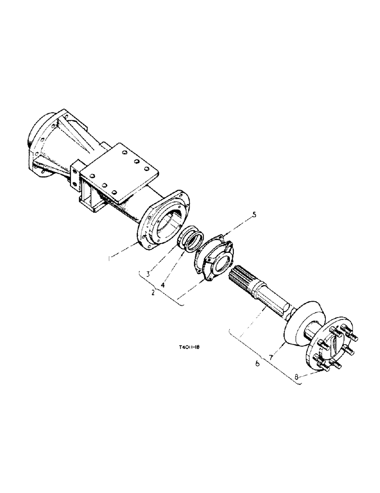 Схема запчастей Case IH 276 - (8-07) - REAR AXLE AND CARRIERS, HAND OPERATED DRUM BRAKE ATTACHMENT (07) - BRAKES