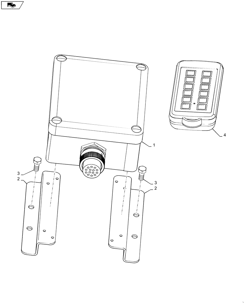 Схема запчастей Case IH 3380 - (55.545.AB[01]) - DELUXE AUGER RECIEVER AND REMOTE (55) - ELECTRICAL SYSTEMS