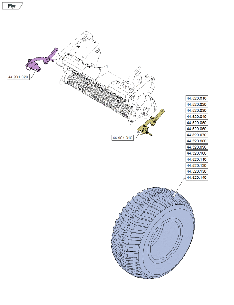 Схема запчастей Case IH LB434R XL - (00.000.44) - PICTORIAL INDEX - WHEELS (00) - GENERAL & PICTORIAL INDEX