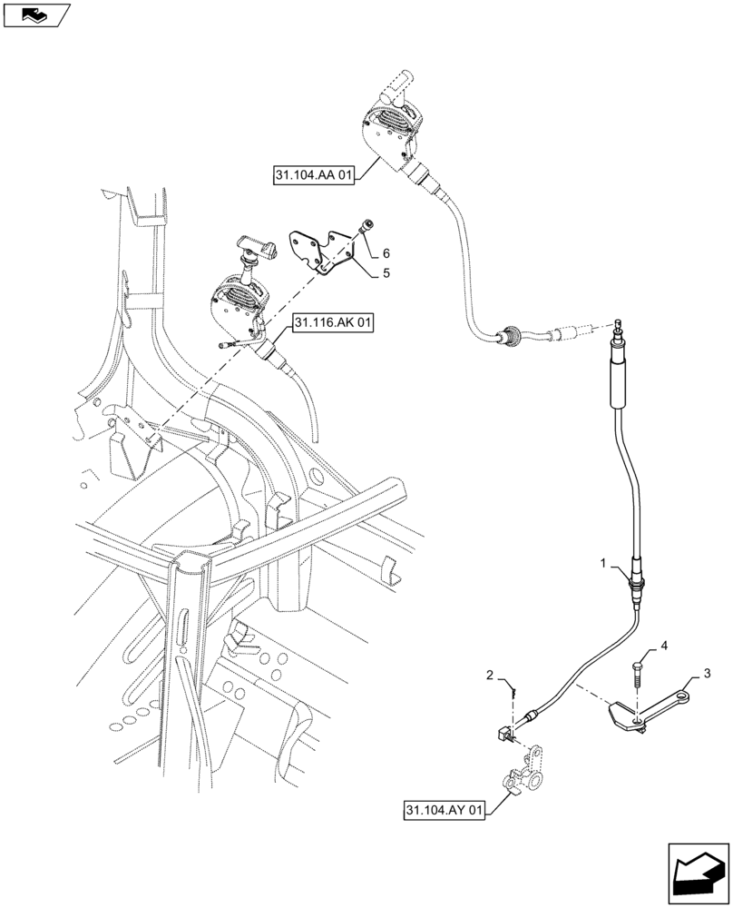 Схема запчастей Case IH MAXXUM 140 - (31.104.AA[02]) - VAR - 332802, 743679 - POWER TAKE-OFF WITH GROUND SPEED - GROUND SPEED CONTROL (31) - IMPLEMENT POWER TAKE OFF