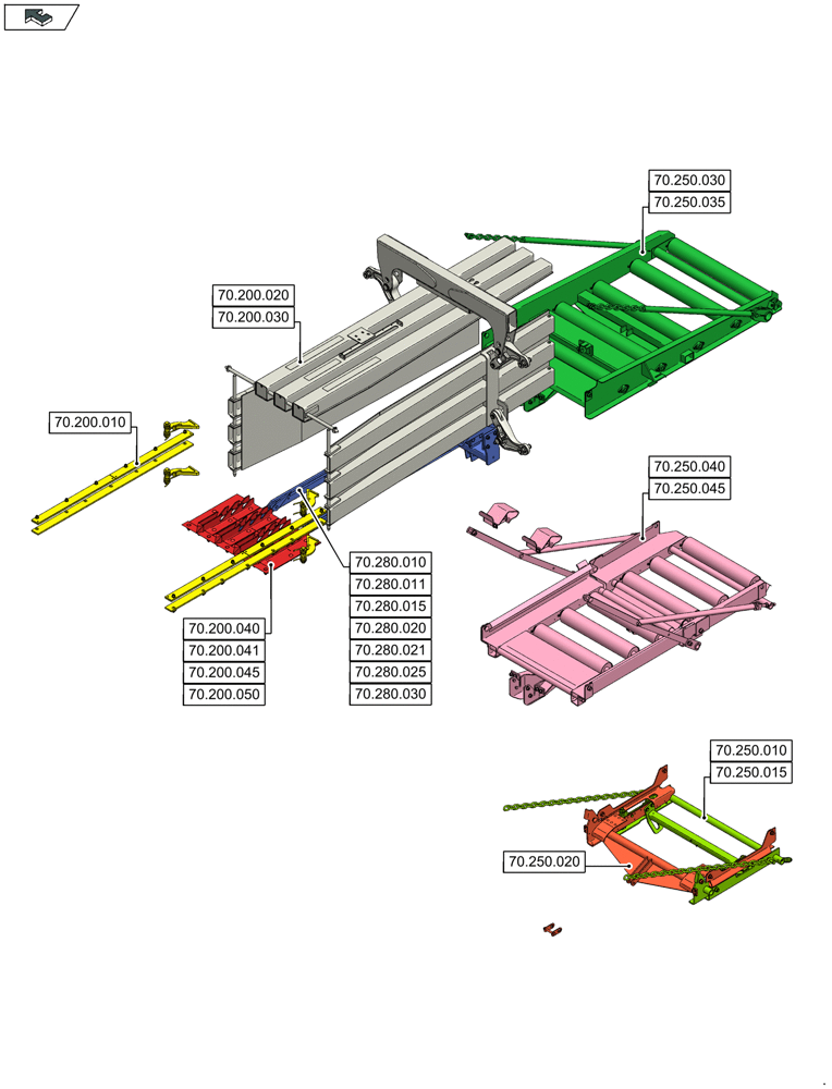 Схема запчастей Case IH LB434R XL - (70.000.00) - SECTION INDEX - EJECTION (70) - EJECTION