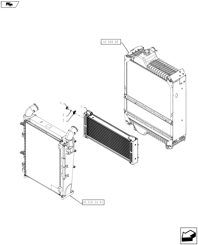 Схема запчастей Case IH MAXXUM 140 - (21.109.AK) - STD + VAR 330643 - OIL COOLER (21) - TRANSMISSION