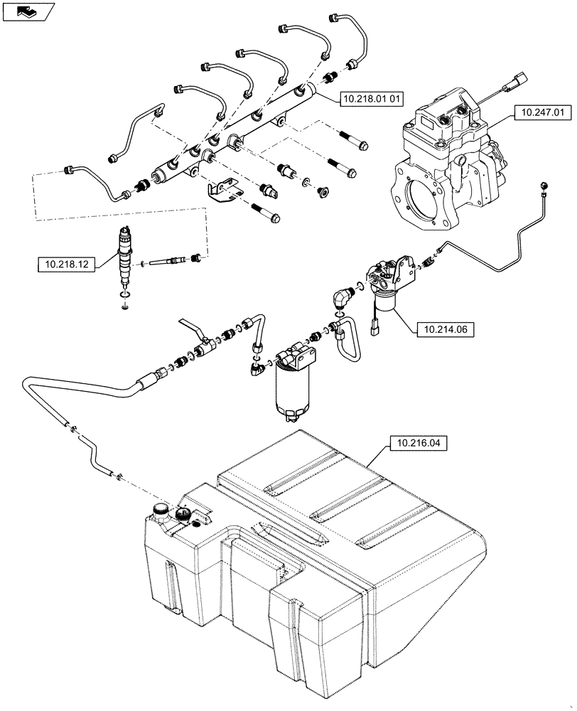 Схема запчастей Case IH 5130 - (00.000.10[03]) - PICTORIAL INDEX- ENGINE - FUEL SYSTEM (00) - GENERAL & PICTORIAL INDEX