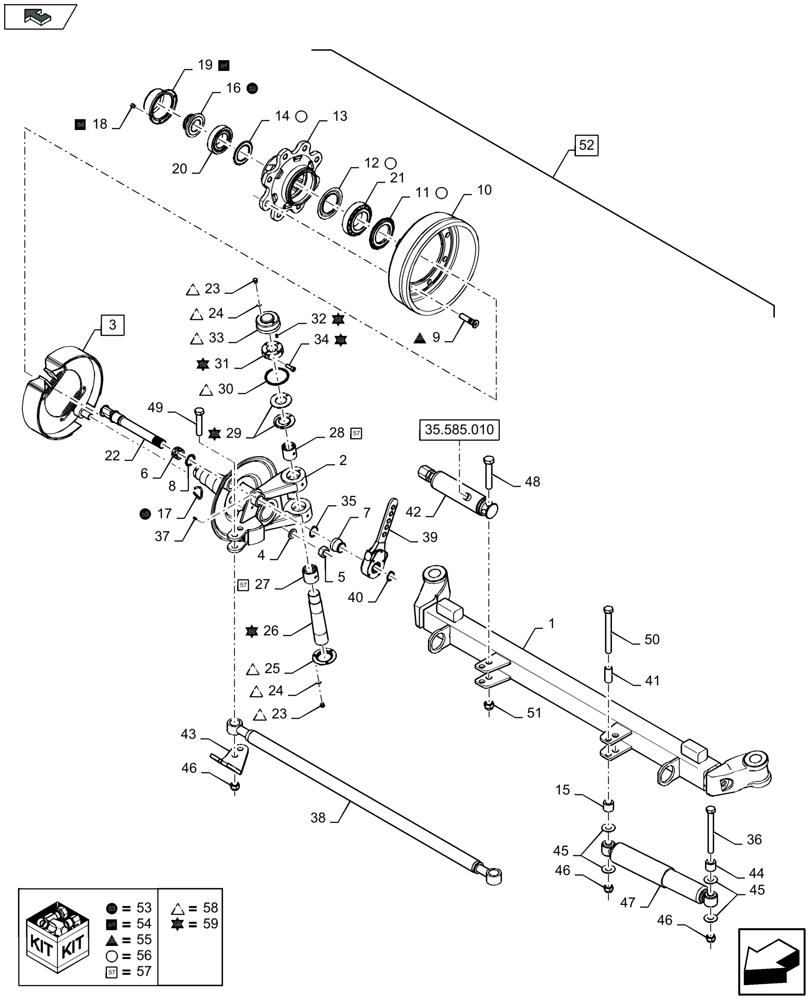 Схема запчастей Case IH LB324P - (27.500.050) - TANDEM AXLE, STEERED REAR AXLE PNEUMATIC BRAKE (27) - REAR AXLE SYSTEM