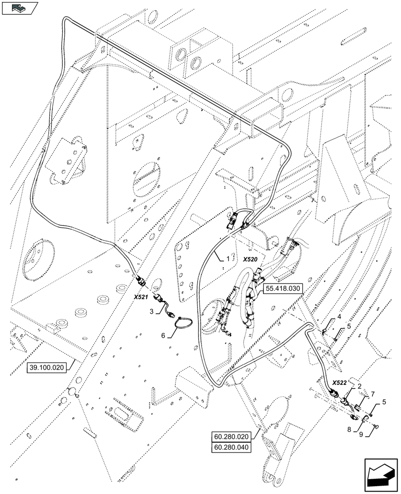 Схема запчастей Case IH LB324S - (55.421.010) - CROP INDICATOR SENSOR - C136 (55) - ELECTRICAL SYSTEMS