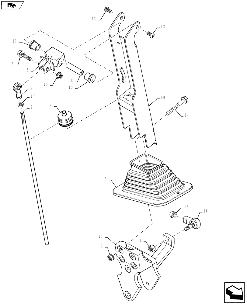 Схема запчастей Case IH SR220 - (55.512.CL[02]) - RH SUB HANDLE, HAND CONTROLS (55) - ELECTRICAL SYSTEMS