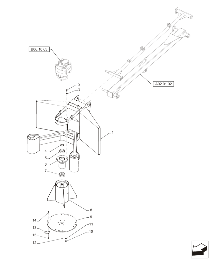 Схема запчастей Case IH A4000 - (A02.02[02]) - TOPPER AND GATHERING DRUM (DOUBLE) Mainframe & Functioning Components