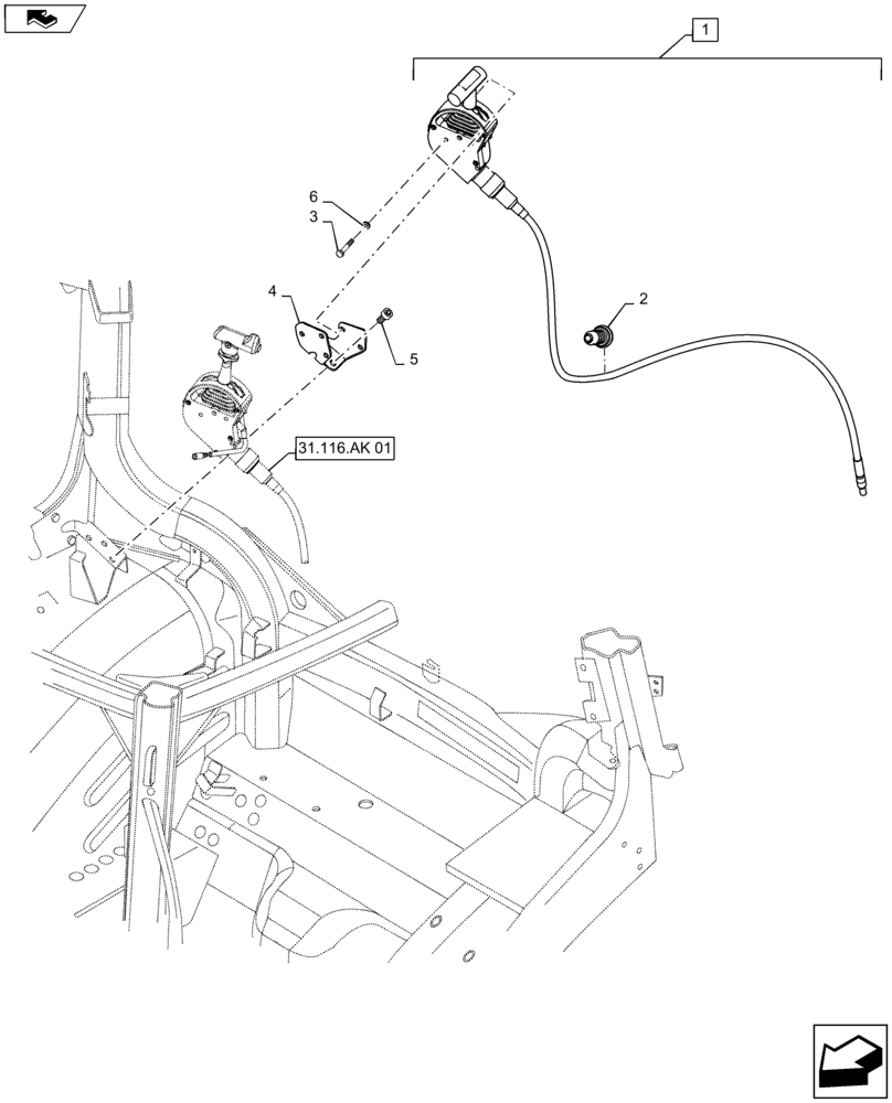 Схема запчастей Case IH MAXXUM 115 - (31.104.AA[01]) - VAR - 332801 + STD - 3 SPEED REAR PTO WITH GROUND SPEED - GROUND SPEED CONTROL (31) - IMPLEMENT POWER TAKE OFF