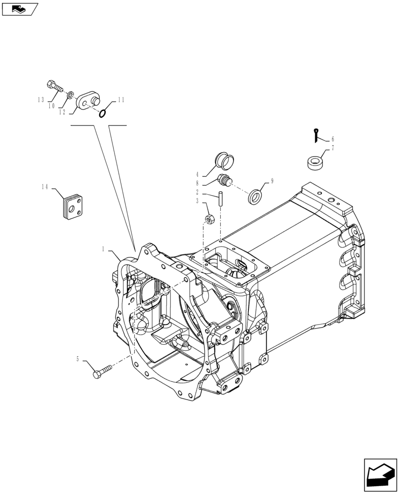 Схема запчастей Case IH MAXXUM 140 - (21.112.AC) - TRANSMISSION 24X24 HI-LO - GEARBOX HOUSING (21) - TRANSMISSION