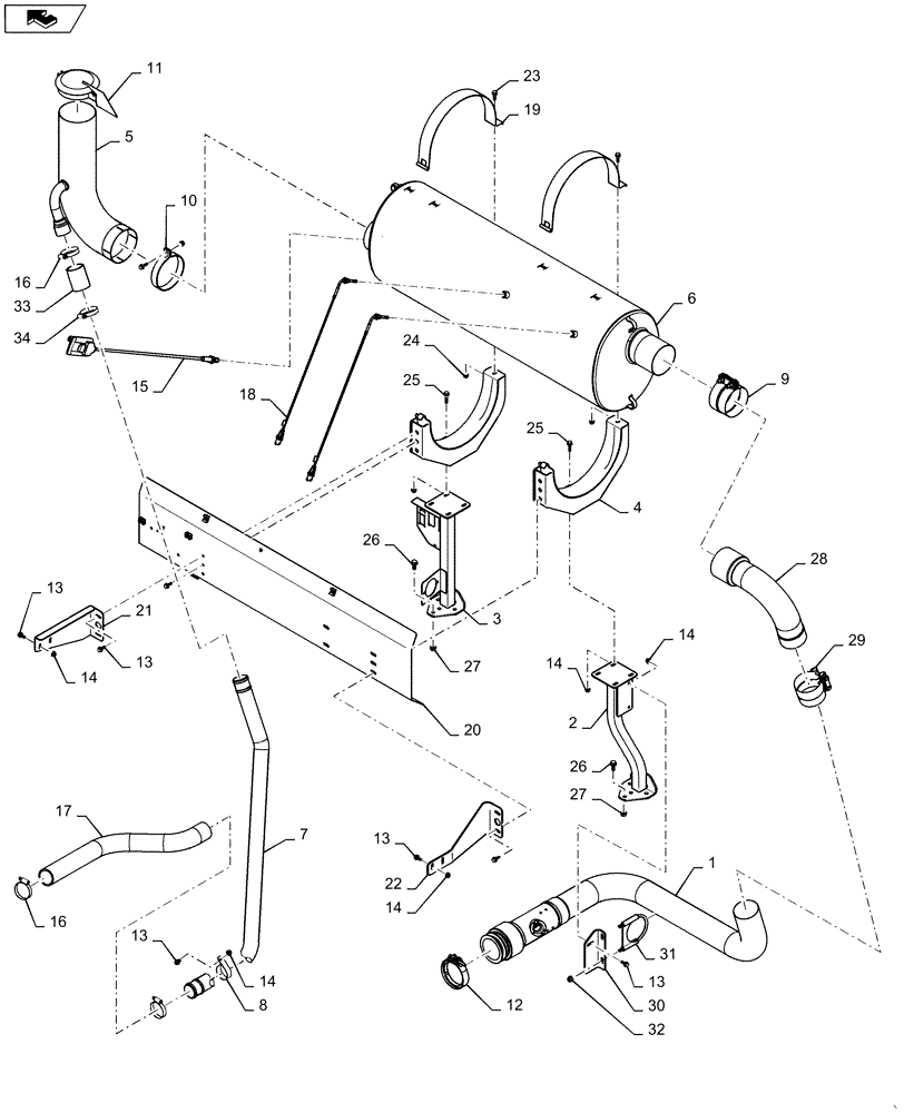 Схема запчастей Case IH 6130 - (10.254.AI[05]) - EXHAUST ASSEMBLY, 7130 T4 (10) - ENGINE