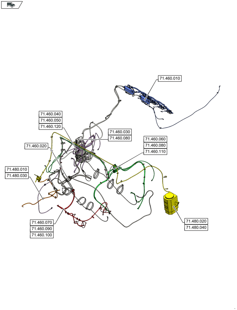 Схема запчастей Case IH LB434R XL - (71.000.00) - SECTION INDEX - LUBRICATION SYSTEM (71) - LUBRICATION SYSTEM