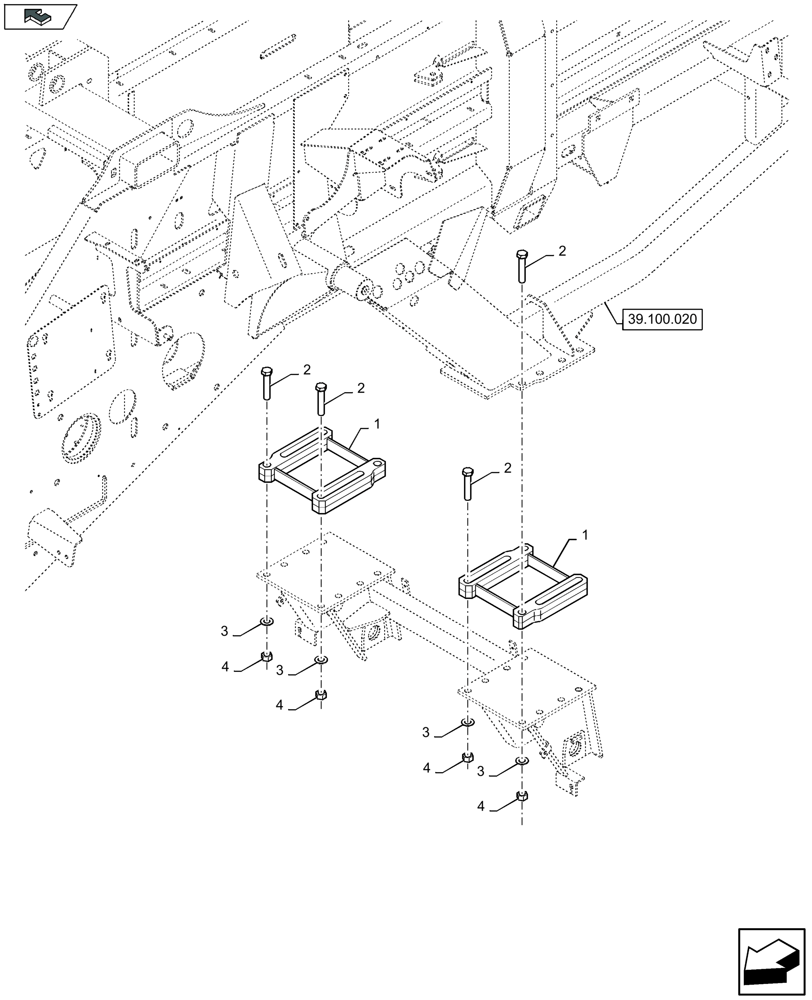 Схема запчастей Case IH LB324P - (27.500.100) - AXLE SPACER (27) - REAR AXLE SYSTEM