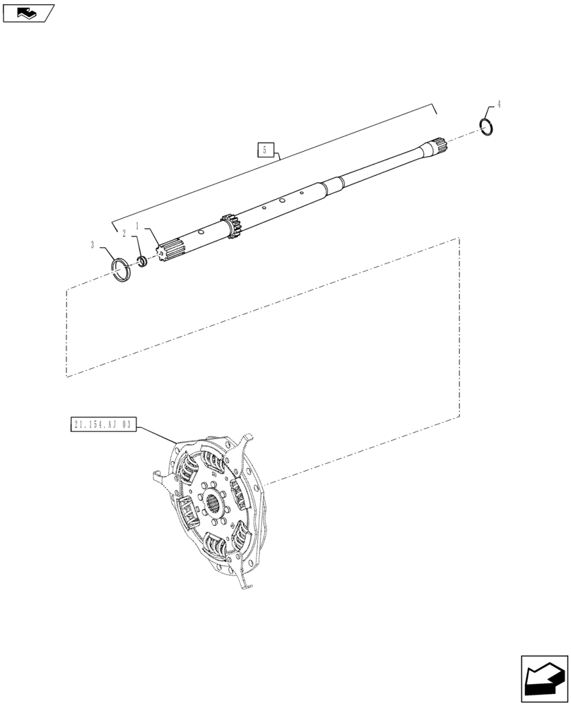 Схема запчастей Case IH MAXXUM 140 - (21.152.AA[02]) - VAR - 330283 - TRANSMISSION 16X16 AND 17X16 (40 KM/H), SPS - INPUT SHAFT AND DAMPER (21) - TRANSMISSION