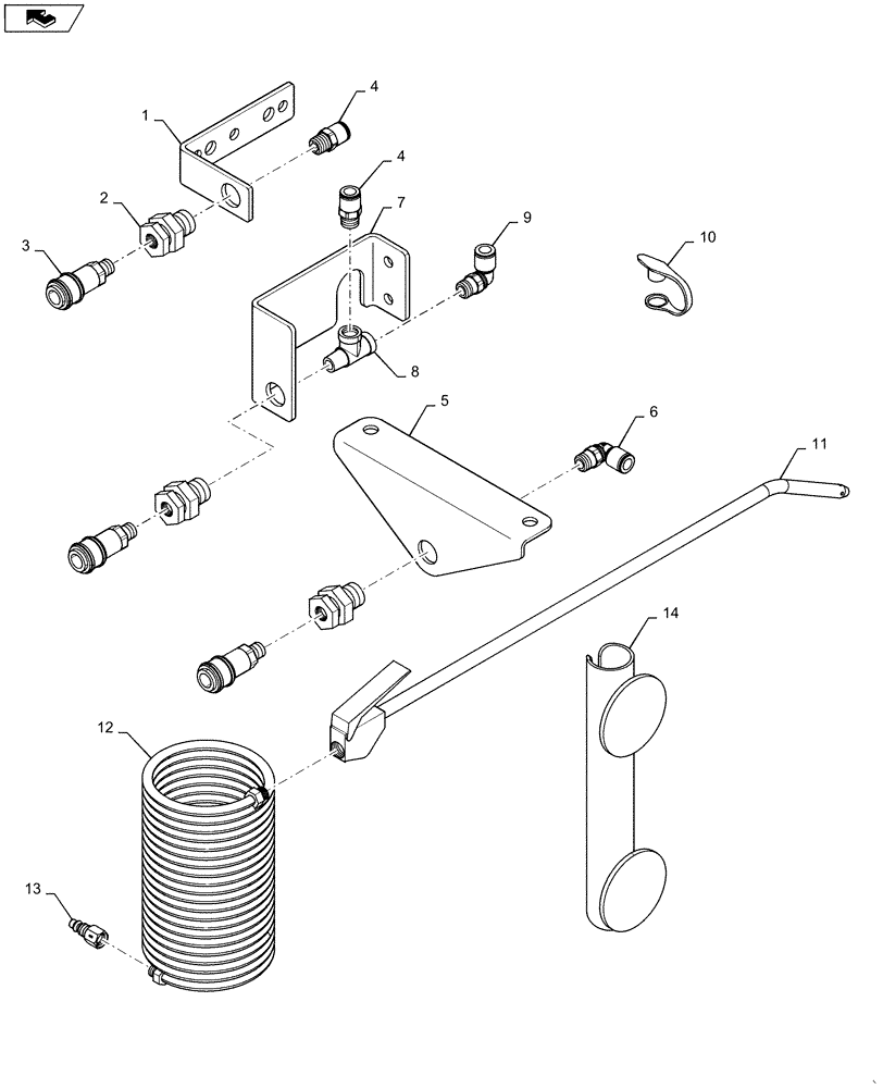Схема запчастей Case IH 6130 - (10.450.AE [05]) - AIR COMPRESSOR QUICK DISCONNECT POINTS (10) - ENGINE