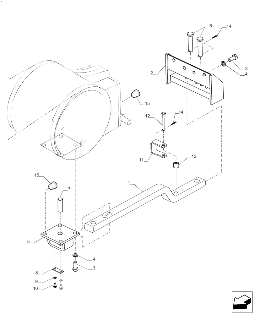Схема запчастей Case IH FARMALL 110A - (37.100.AA[02]) - SWINGING DRAWBAR - LESS CLEVIS (37) - HITCHES, DRAWBARS & IMPLEMENT COUPLINGS