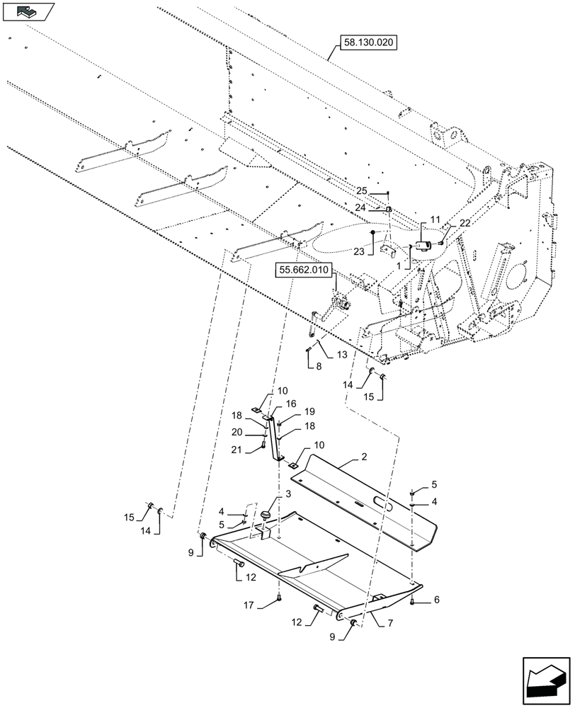 Схема запчастей Case IH 3050-20FT - (58.130.190) - SKID PLATES, LEFT-HAND SIDE - C051 (58) - ATTACHMENTS/HEADERS
