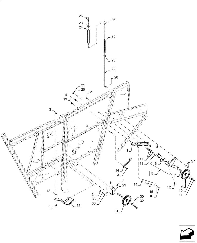 Схема запчастей Case IH 7140 - (74.140.AM) - JACKSHAFT, IDLER, TAILINGS ELEVATOR (74) - CLEANING