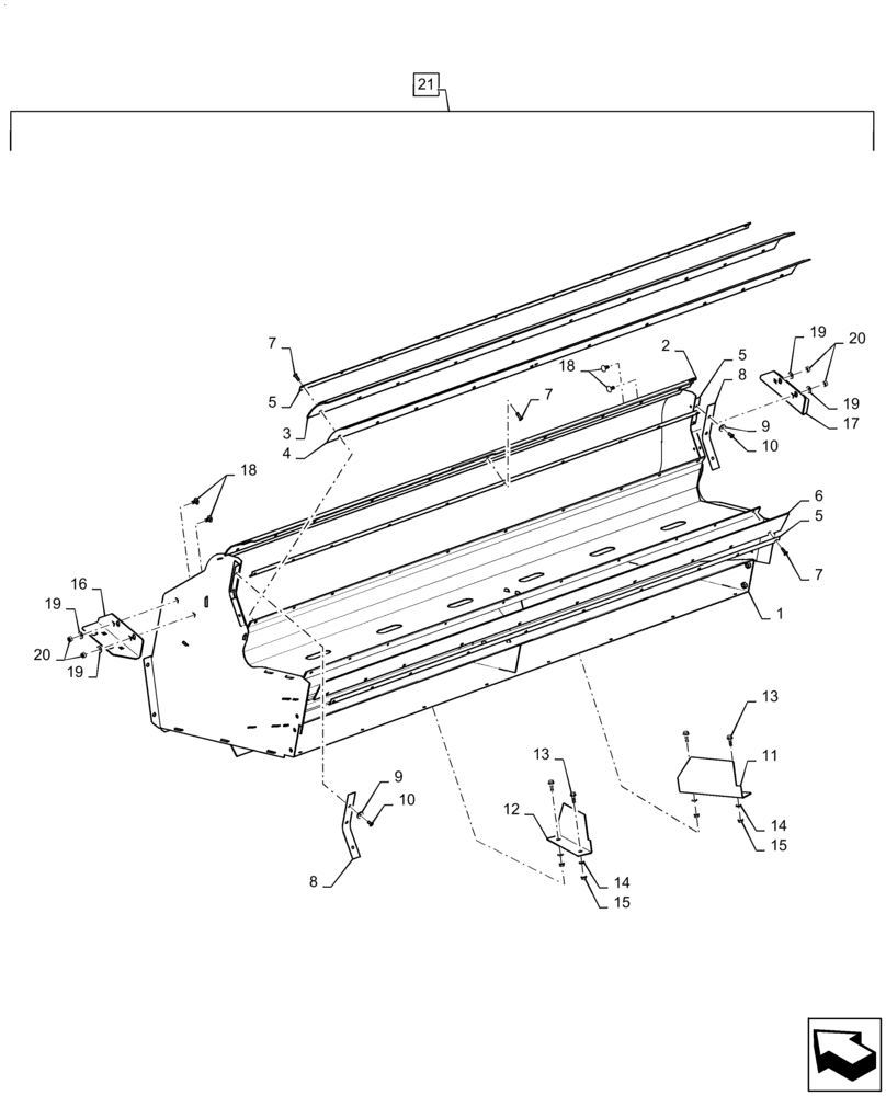Схема запчастей Case IH 7230 - (74.130.AH[01]) - FAN HOUSING, LOWER, BSN YDG222004 (74) - CLEANING