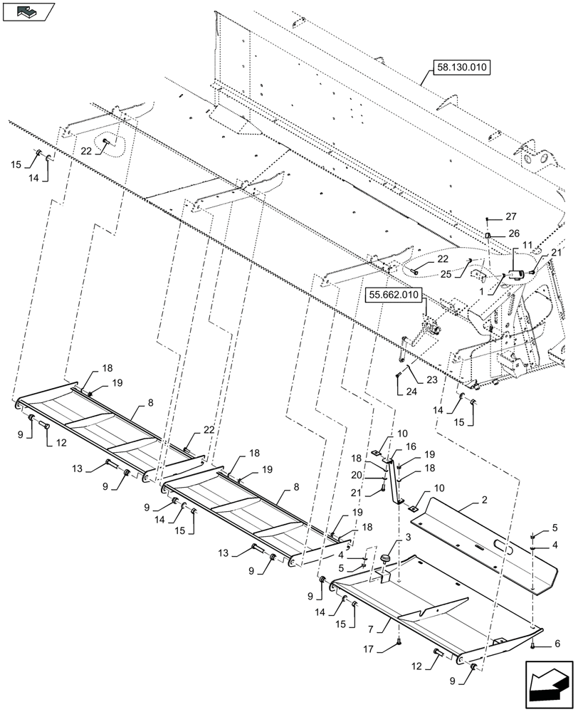 Схема запчастей Case IH 3050-35FT - (58.130.170) - SKID PLATES, LEFT-HAND SIDE - C051 (58) - ATTACHMENTS/HEADERS