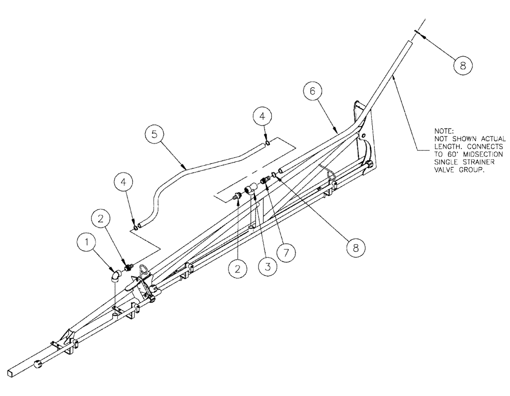 Схема запчастей Case IH SPX4260 - (09-010) - BOOM PLUMBING GROUP, 5 SECTION 90 Liquid Plumbing