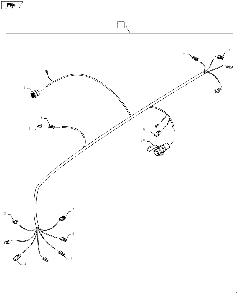 Схема запчастей Case IH STEIGER 500 - (55.100.BZ[01]) - HARNESS - REAR FRAME (55) - ELECTRICAL SYSTEMS