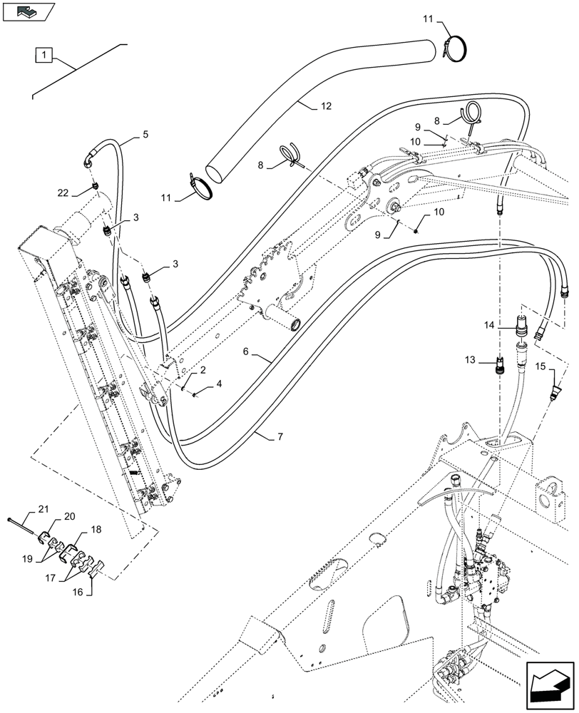 Схема запчастей Case IH 3050-35FT - (88.058.034[02]) - DIA KIT : VERTICAL RAPESEED KNIFE KIT - HYDRAULIC - RIGHT HAND SIDE - C955 (88) - ACCESSORIES