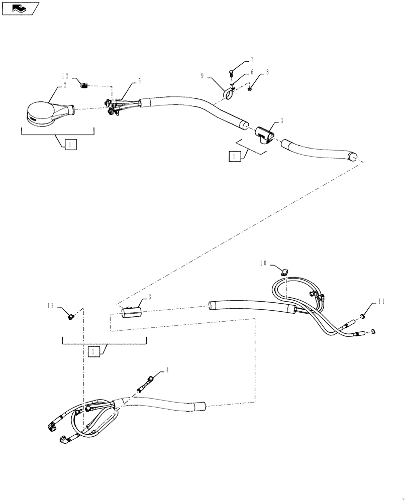 Схема запчастей Case IH STEIGER 400 - (10.500.AD[02]) - HOSE ASSY. - DEF BUNDLE (10) - ENGINE