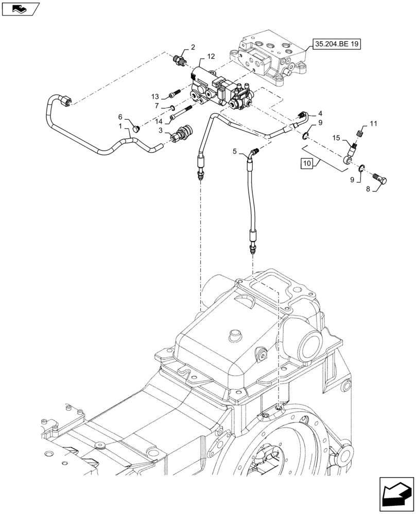 Схема запчастей Case IH MAXXUM 115 - (33.220.AC[02]) - VAR - 330718 - UNIVERSAL TRAILER BRAKE VALVE - VALVE PIPES (33) - BRAKES & CONTROLS