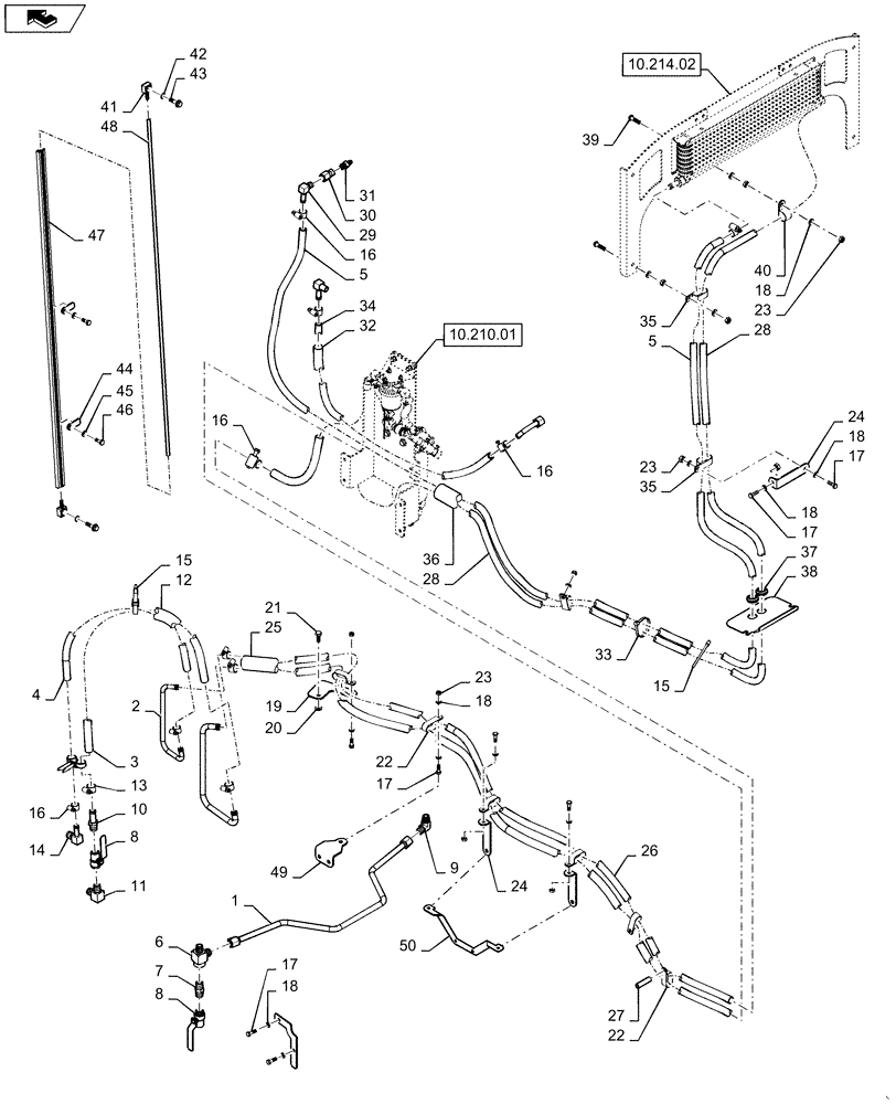 Схема запчастей Case IH STEIGER 350 - (10.216.BA[01]) - FUEL LINES - STEIGER 350 (10) - ENGINE