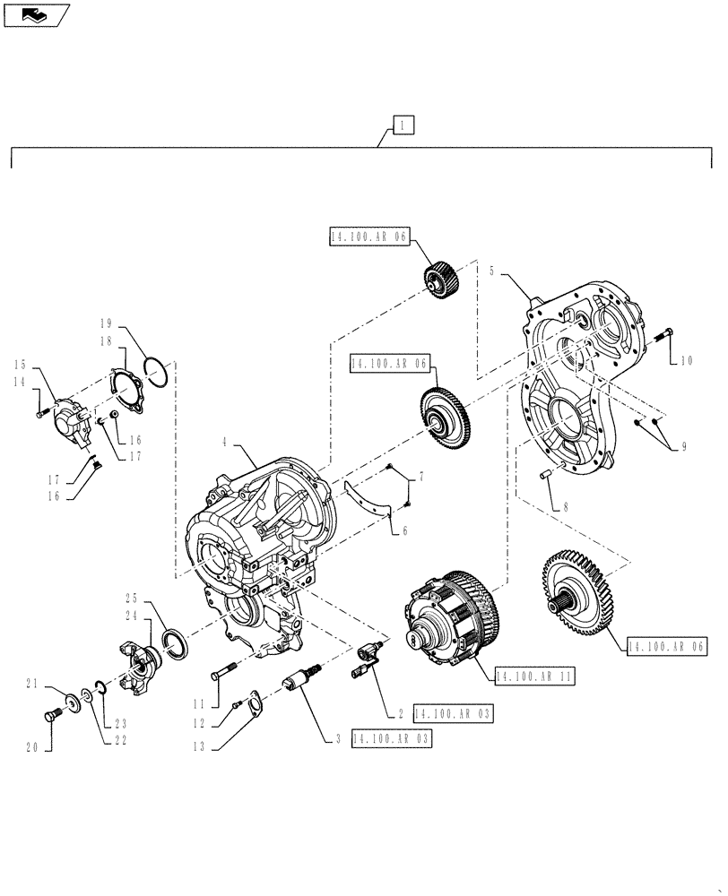 Схема запчастей Case IH STEIGER 500 - (35.106.AN[05]) - PUMP - DRIVE - HYDRAULIC - W/PTO - HOUSING COVERS, SERVO & YOKE (35) - HYDRAULIC SYSTEMS