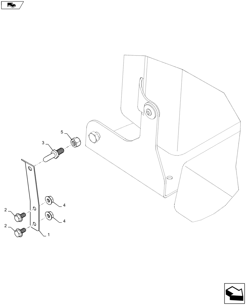 Схема запчастей Case IH STEIGER 500 - (90.150.AC[02]) - SEAT LATCH PLATE ASSY. - EURO ONLY (90) - PLATFORM, CAB, BODYWORK AND DECALS