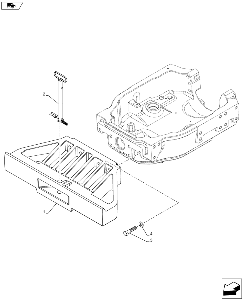 Схема запчастей Case IH MAXXUM 140 - (39.140.AF[02]) - VAR - 332217 - FRONT WEIGHT CARRIER (39) - FRAMES AND BALLASTING