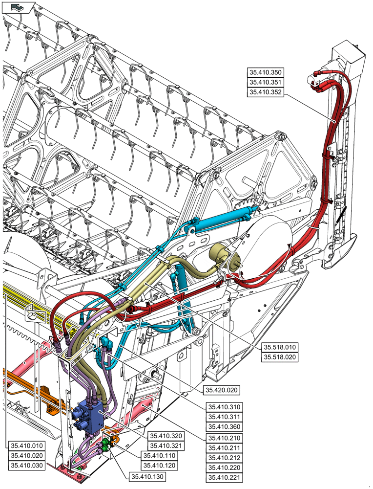 Схема запчастей Case IH 3050-25FT L - (35.000.00[02]) - SECTION INDEX - HYDRAULIC SYSTEMS (35) - HYDRAULIC SYSTEMS