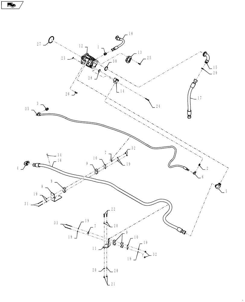 Схема запчастей Case IH STEIGER 500 - (35.322.AY[03]) - HYDRAULIC SYSTEM - HYDRAULIC REMOTES - MEGA FLOW PLUMBING (35) - HYDRAULIC SYSTEMS