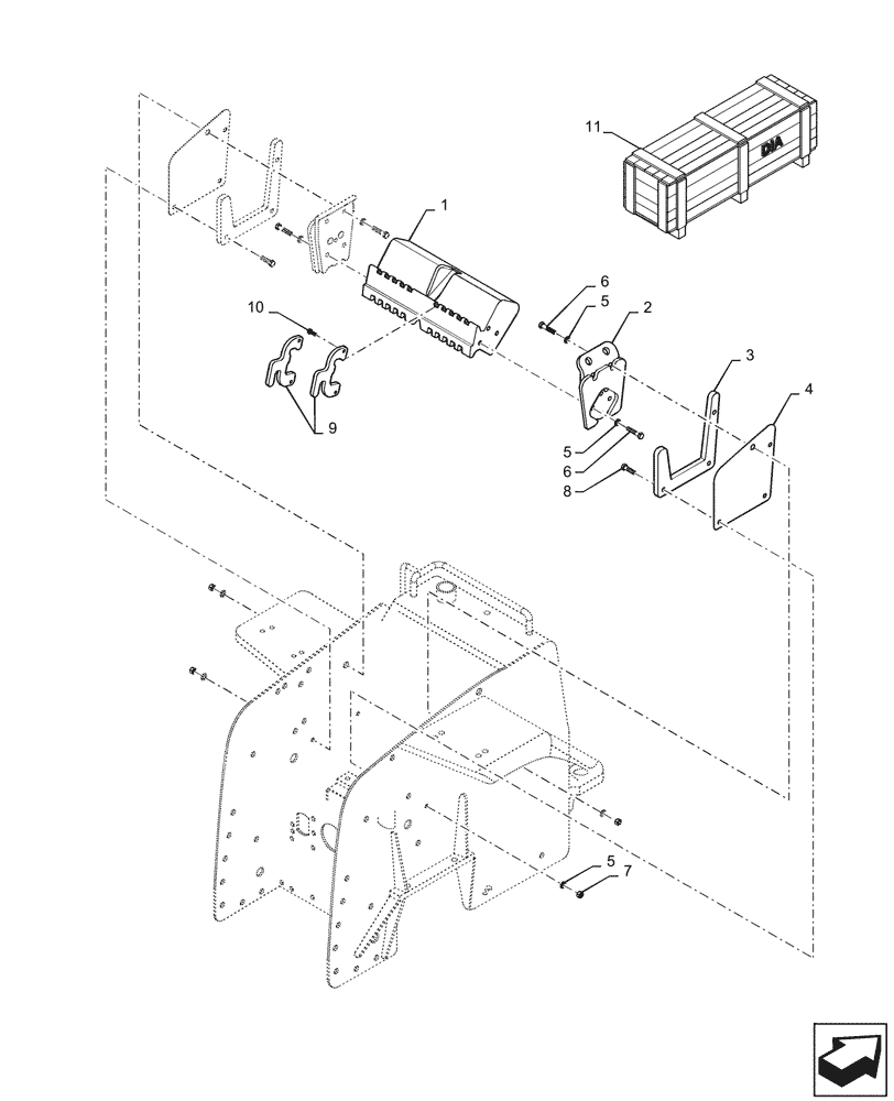 Схема запчастей Case IH STEIGER 400 - (39.140.AI[01]) - BALLAST REAR WEIGHT ASSY. (39) - FRAMES AND BALLASTING