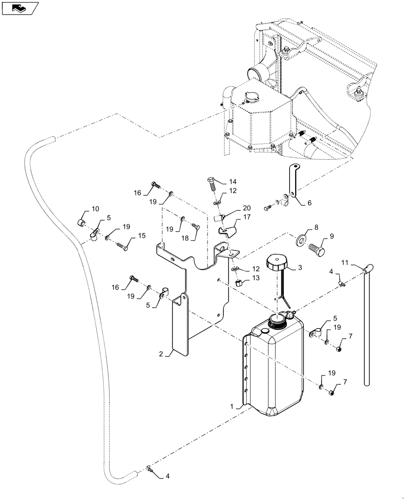 Схема запчастей Case IH STEIGER 400 - (10.400.BH[02]) - COOLING SYSTEM EXPANSION TANK - STEIGER 400-500, 13L (10) - ENGINE