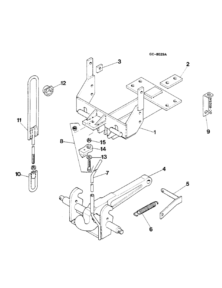 Схема запчастей Case IH 844S - (09-18) - DRAW HOOK WITH LATCH LEVER, FRENCH VERSION (12) - FRAME