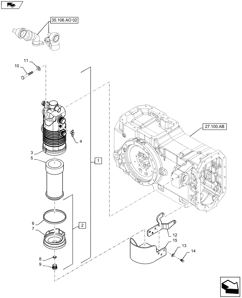 Схема запчастей Case IH MAXXUM 110 - (35.106.AQ[01]) - VAR - 331836, 333836, 336835, 338835, 743744 - HYDRAULIC PUMP 113 L/MIN CCLS FOR SPS - FILTER - C7420 (35) - HYDRAULIC SYSTEMS