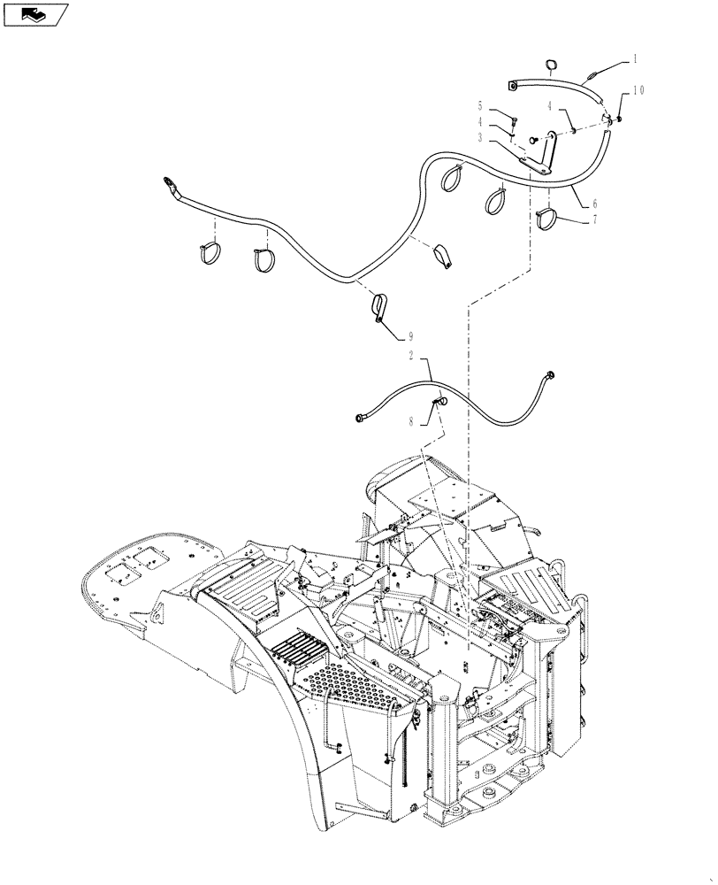 Схема запчастей Case IH STEIGER 450 - (41.206.AG[03]) - STEERING ASSY - EMERGENCY STEERING WIRING LAYOUT (41) - STEERING