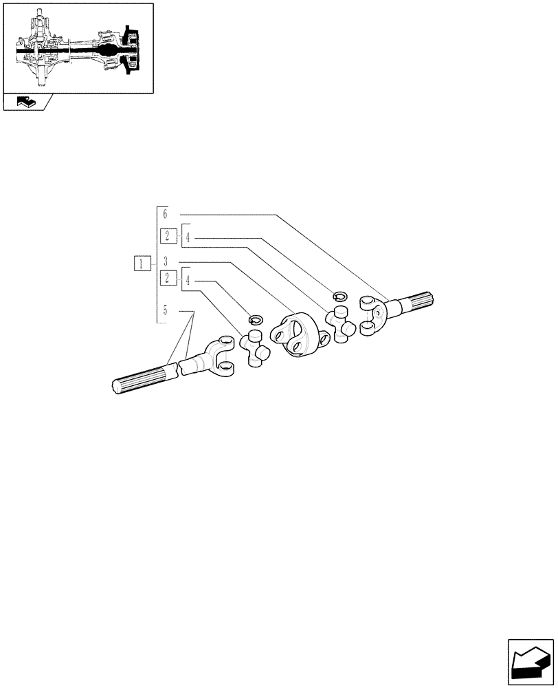 Схема запчастей Case IH PUMA 115 - (1.40. 0/10B) - SHAFT ARTICULATED - BREAKDOWN - D6449 (04) - FRONT AXLE & STEERING