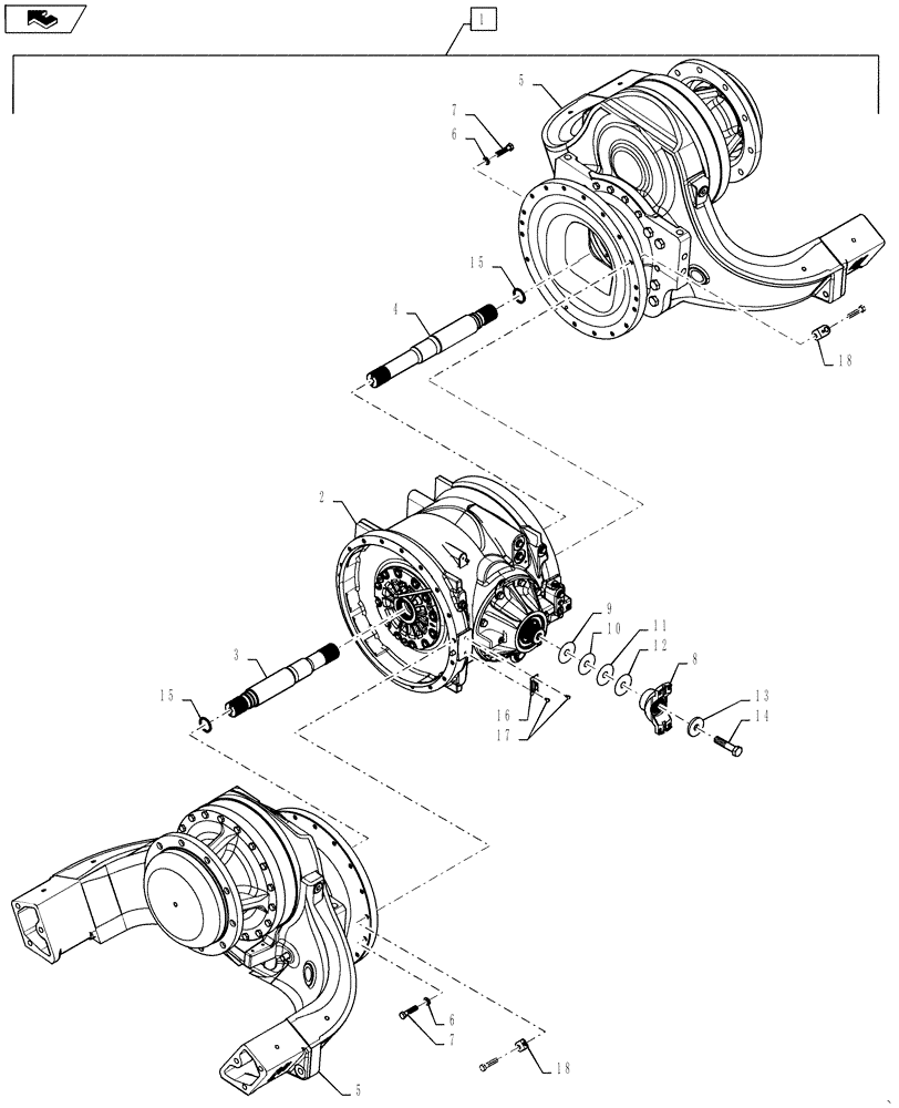 Схема запчастей Case IH STEIGER 500 - (27.100.AD[02]) - REAR AXLE ASSY - REAR TRACK W/O DIFF LOCK (27) - REAR AXLE SYSTEM