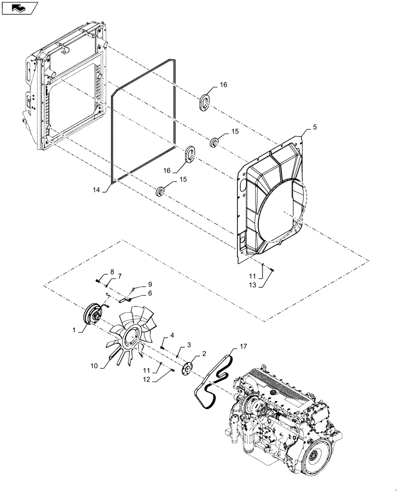 Схема запчастей Case IH STEIGER 500 - (10.414.AC[02]) - COOLING SYSTEM VISTRONIC FAN DRIVE - STEIGER 400-450 (10) - ENGINE