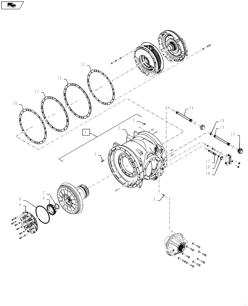 Схема запчастей Case IH STEIGER 400 - (25.102.AD[02]) - AXLE - ASSY - CENTER SECTION - FRONT W/ DIFF LOCK (25) - FRONT AXLE SYSTEM