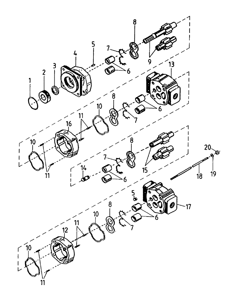 Схема запчастей Case IH 7000 - (B03-30) - HYDRAULIC PUMP, 108 TWO BLADE CHOPPER AND SECONDARY FIXED EXTRACTOR Hydraulic Components & Circuits