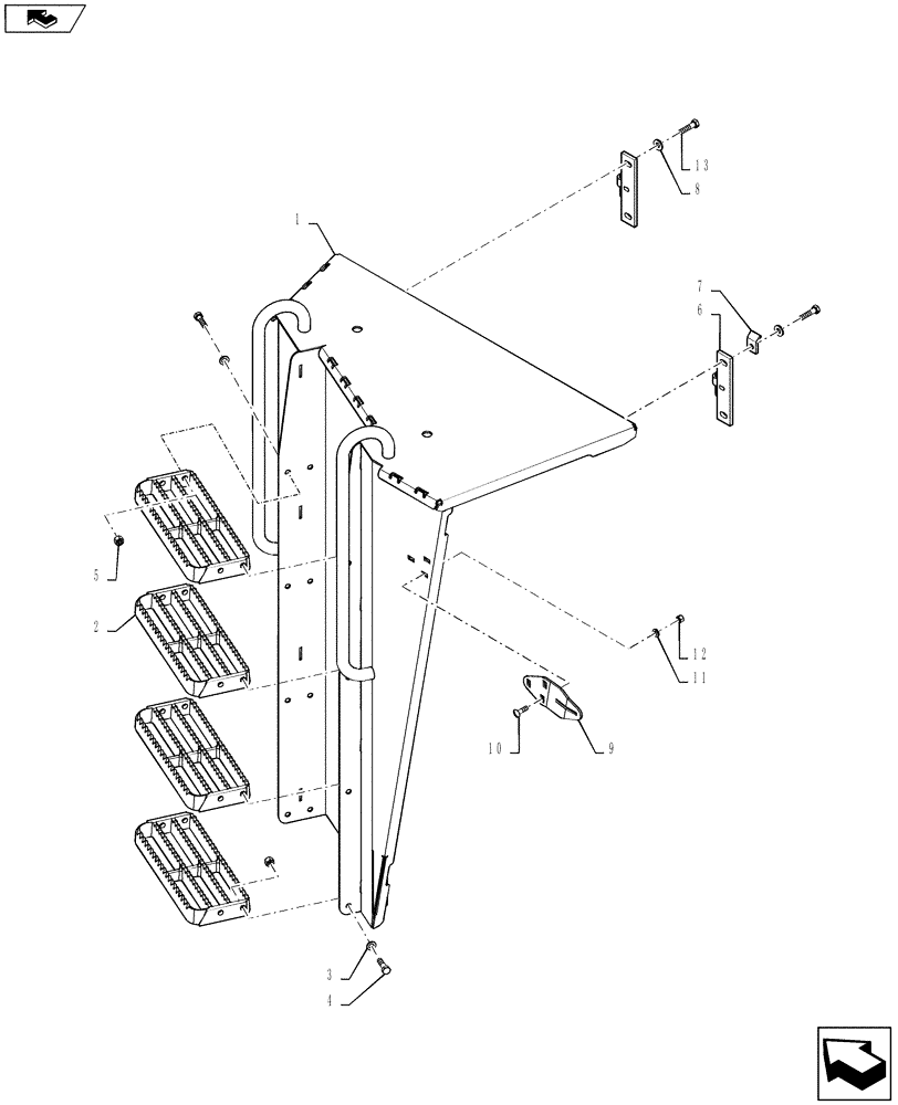 Схема запчастей Case IH STEIGER 400 - (39.100.AY[04]) - DOOR - FRONT - FRAME - RH ASSEMBLY (39) - FRAMES AND BALLASTING