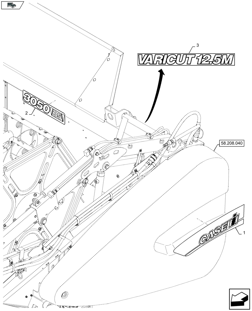 Схема запчастей Case IH 3050-25FT L - (90.108.020) - COMMERCIAL DECALS (90) - PLATFORM, CAB, BODYWORK AND DECALS