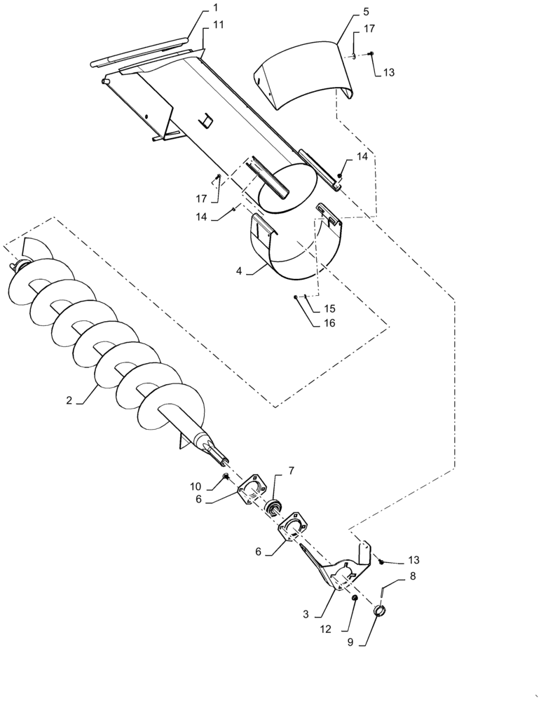 Схема запчастей Case IH 5130 - (80.101.BK[01]) - VAR 722630 - BUBBLE-UP AUGER, ASSY STANDARD (80) - CROP STORAGE/UNLOADING
