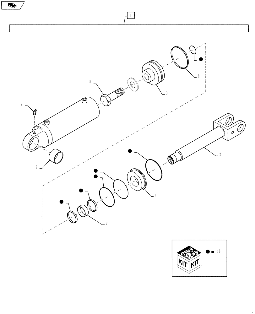 Схема запчастей Case IH STEIGER 500 - (35.116.AH[01]) - 3 POINT HITCH - LIFT CYLINDER (35) - HYDRAULIC SYSTEMS